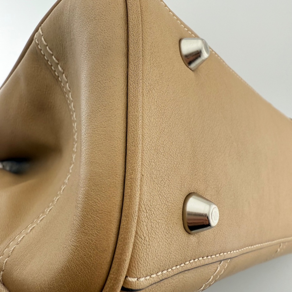 Coach Hampton Leather Satchel Handbag Purse Tan Camel F11199 - Picture 11 of 16